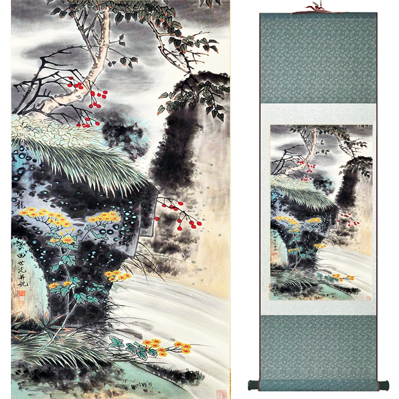 

Birds and flower painting silk scroll painting traditional birds and flower painting Chinese birds19040405