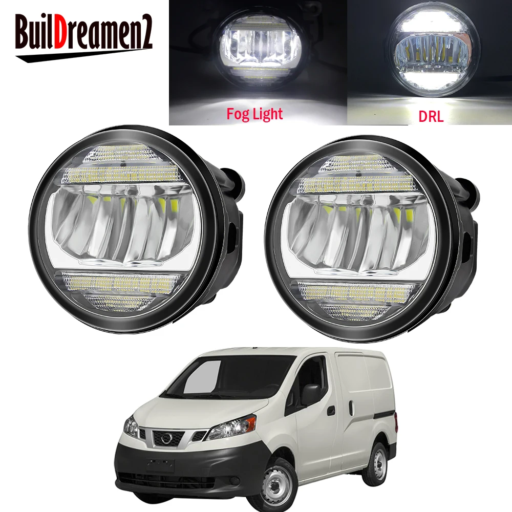 

2 X Car Right + Left Fog Light Assembly LED Daytime Running Lamp DRL 30W H11 12V High Bright For Nissan NV200 2010-2015