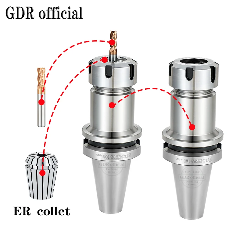 GDR BT ER Tool holder BT30 BT40 BT50 Tool holder ER11 ER16 ER20 ER25 ER32 ER40 ER Tool holder bracket tool Collet Chuck