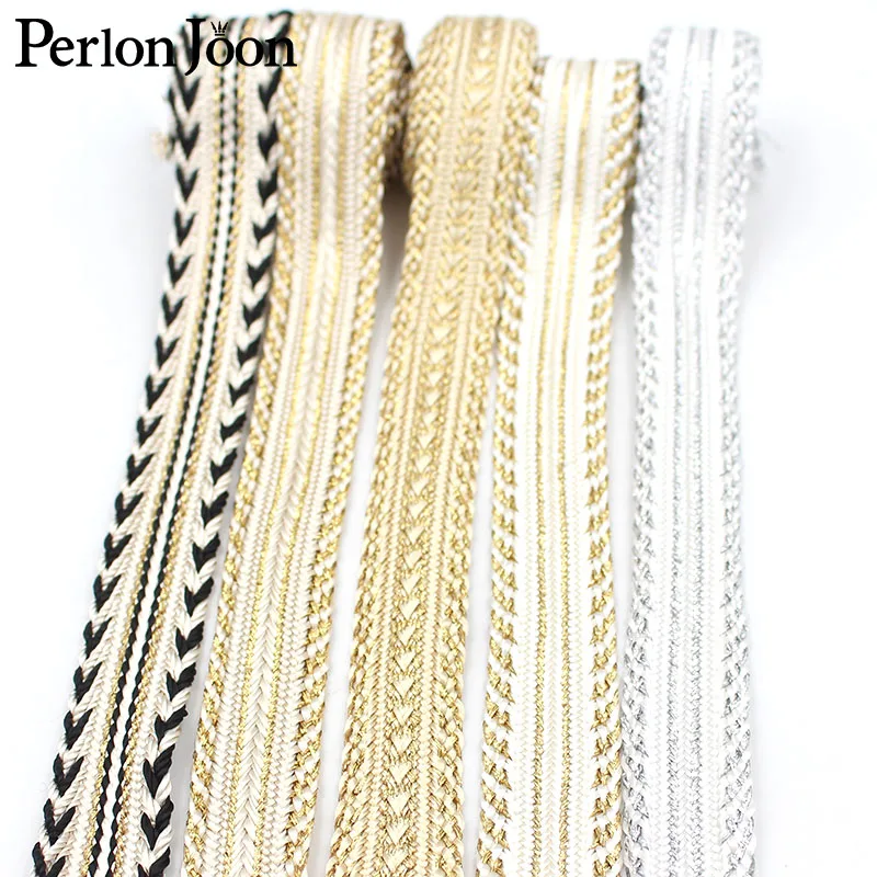 10 Yard 20mm Wide Brand Webbing Skirt Robe Clothing Shoes Hat and Bags Home Decoration Lace Gold Silver Woven ZD0308