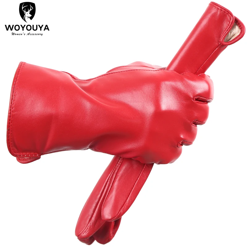 Gants en Cuir de Mouton Coloré pour Femme, Accessoires de Mode, Garder au Chaud, Hiver, Haut de Gamme, Nouveau, 0720