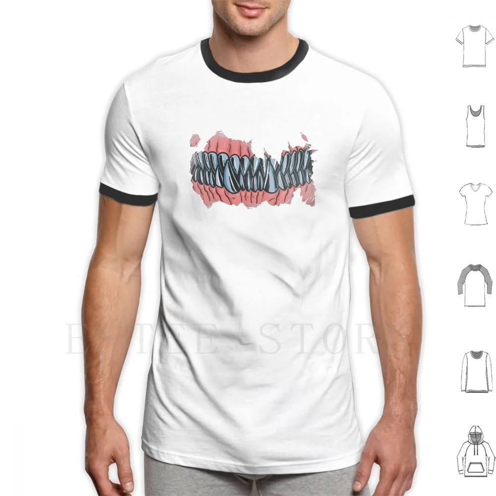 Angry Teeth T Shirt Men Cotton 6xl Teeth Mouth Quarantine Ripped Sharp Tooth Sharp Teeth