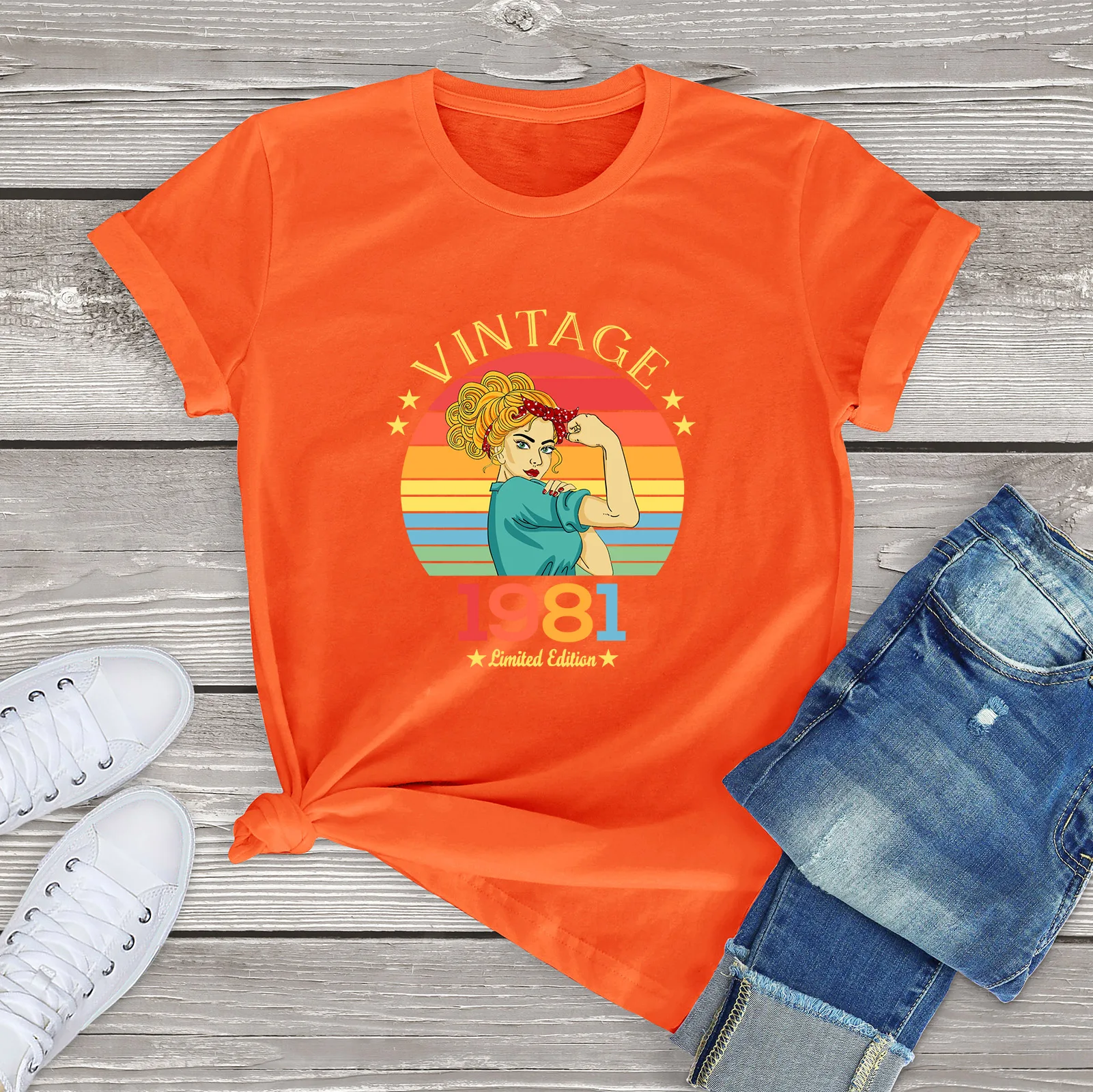 Unisex Cotton Vintage 1971 Limited Edition Retro Rosie Womens 50th Birthday Gifts Funny Summer Men's Novelty T-Shirt Women Tee