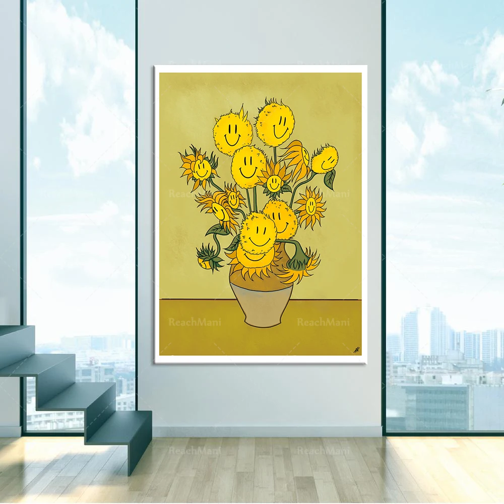 Floral Print Poster Bouquet Vase Painting Bedroom Living Room Hall Wall Art Painting Home Decor
