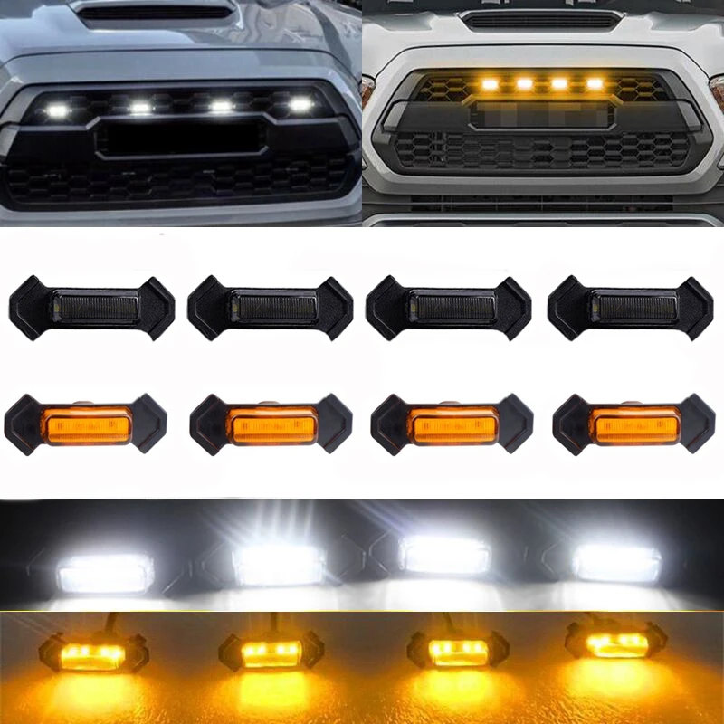 

4 PCS Grill Led Lights for 2016-2023 Toyota Tacoma TRD PRO OEM Front Grille, Not for Tacoma Off Road & Sport
