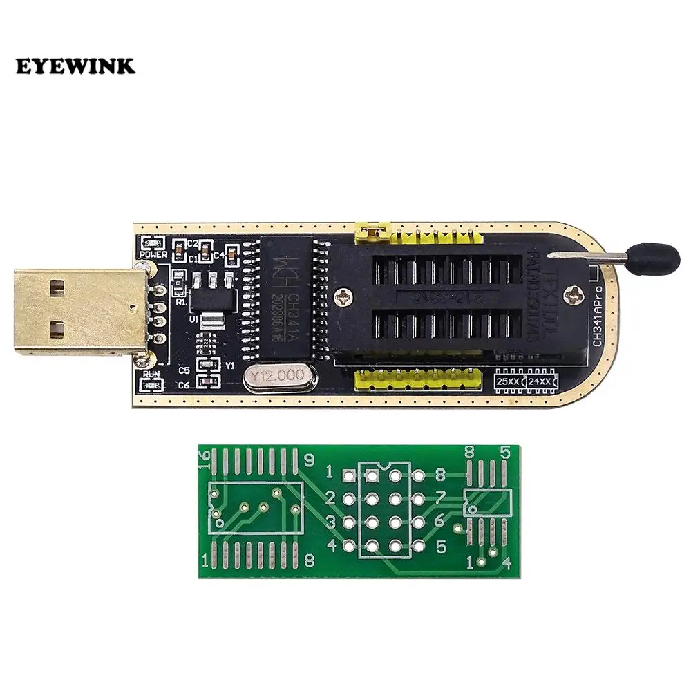 Programmatore CH341A Con Clip SOP8 E Adattatore 1.8V Per EEPROM E BIOS, Lettura/scrittura Senza Dissaldare, Supporto 24/25 Serie, Completo Di Accessori
