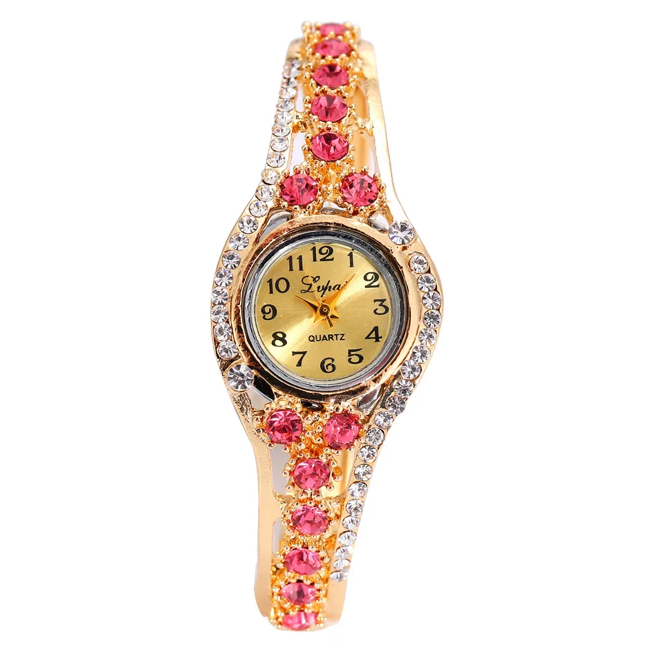 Reloj de cristal, relojes de diamantes para mujer, relojes elegantes de lujo para mujer, reloj de vestir para mujer, relojes de cuarzo, reloj