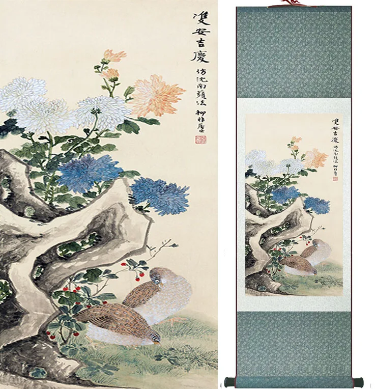 

Birds and flower Painting Home Office Decoration Chinese scroll painting birds painting Spring picturesPrinted painting