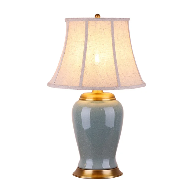 

American Country Ceramic Table Lamp Foyer Bed Room Parlor Porcelain Luxurious New Chinese European Desk Light D40