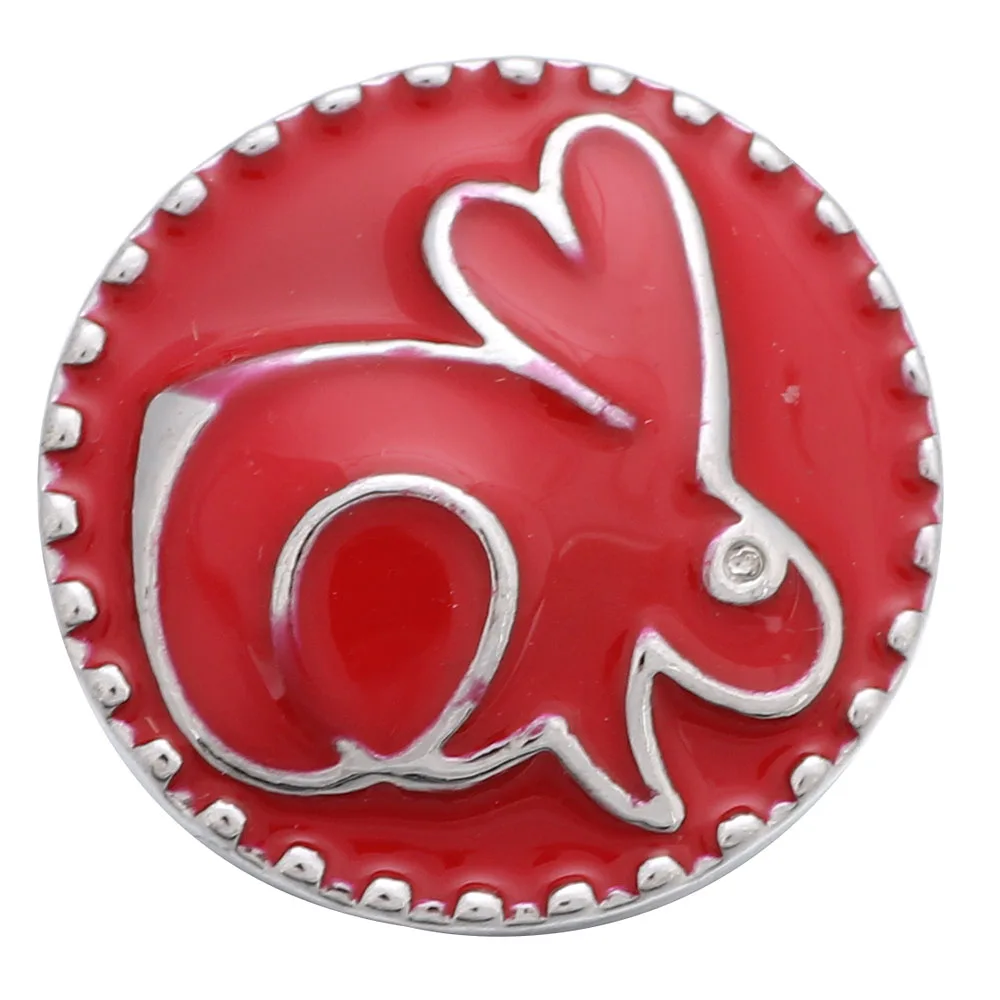 5pcs/lot Wholesale Snap Button Jewelry Charms Vintage Metal Red Crystal Rhinestone Flower 18mm Snap Buttons Fit Snap Bracelet