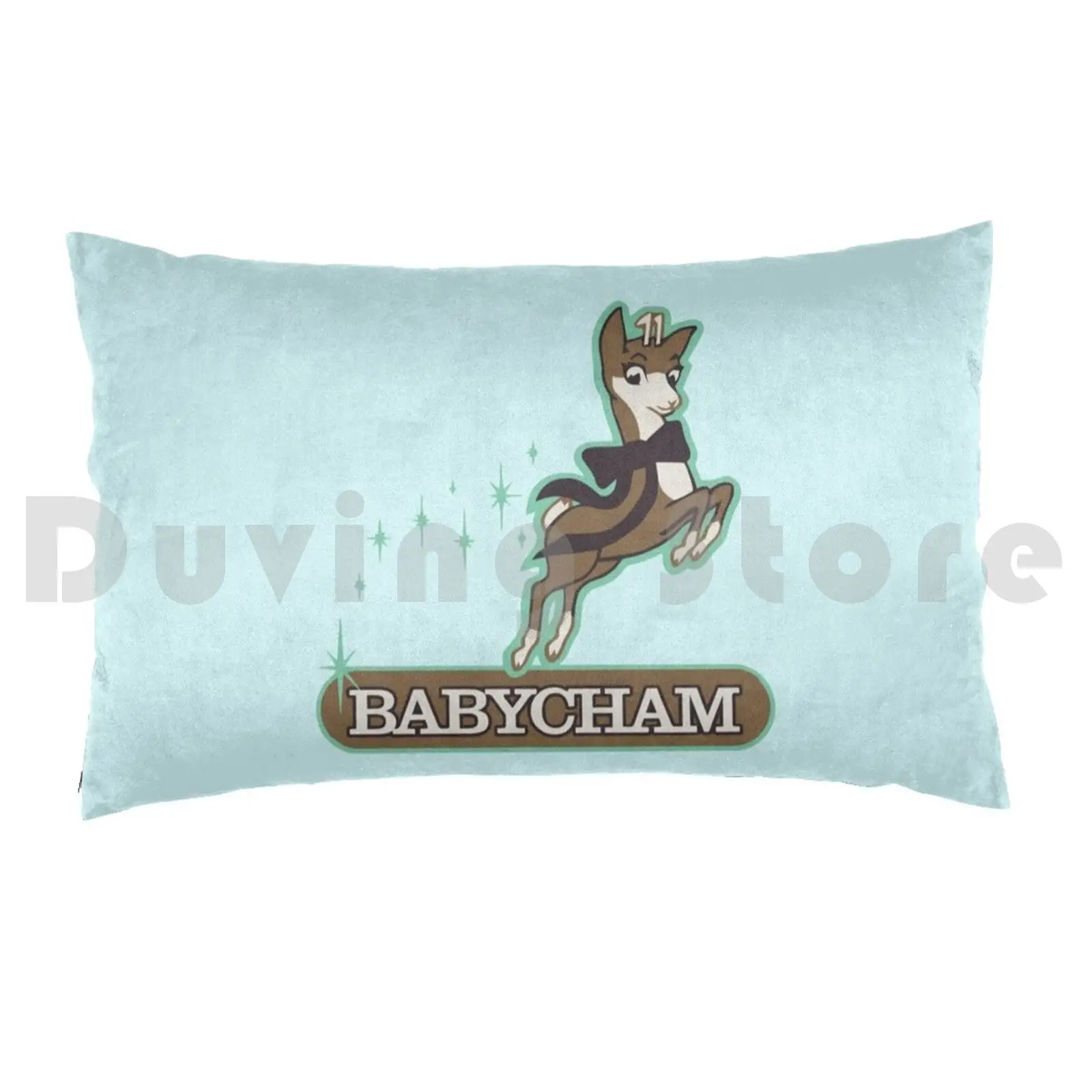 Babycham Pillow Case Printed 35x50 Bubbly Sparkling Deer Baby Vintage Pear Cider