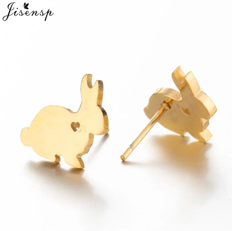 Mutiple Tiny Stainless Steel Animal Earrings for Women Daily Jewelry Cute Cat Dog Bee Heart Earings Korean Cupid Studs Gift