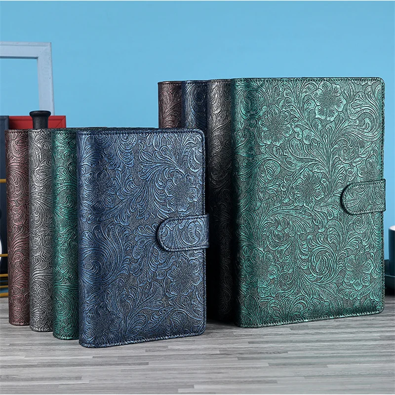 2025 New Vintage Embossed Notebook Planner Organizer Binder Books Journal Sketchbook Accessories Diary Office Supplies Notebook