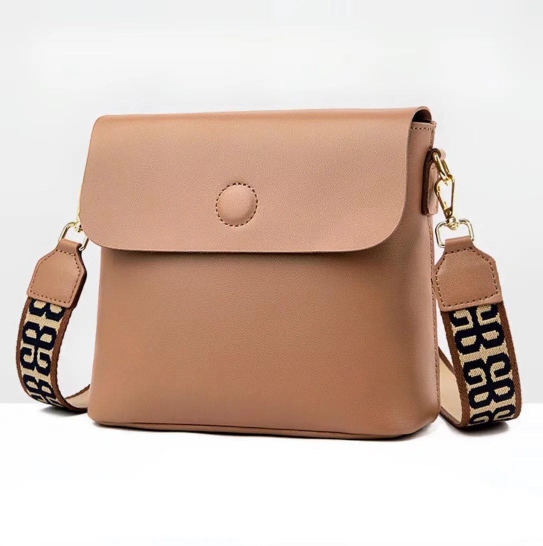 Women\'s Bag Female Small Square Shoulder Bag New Style Simple Versatile Broadband Fashion Leisure Leather One-Shoulder Messenger