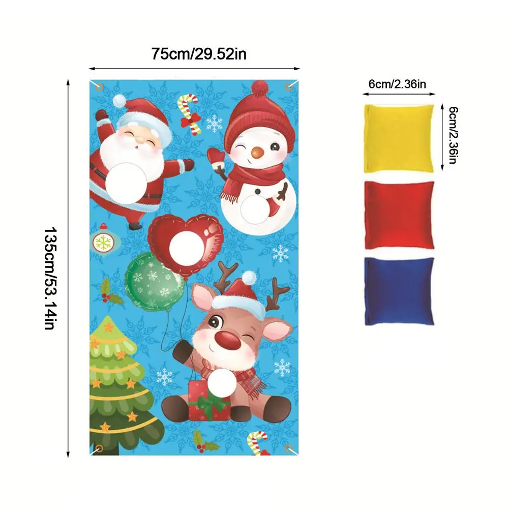 Weihnachten Sitzsack Werfen Spiel-Werfen Spiel Mit Bean Taschen Banner Mais Loch Spiel Set Für Ferien Party Im Freien Spiele kinder Adul