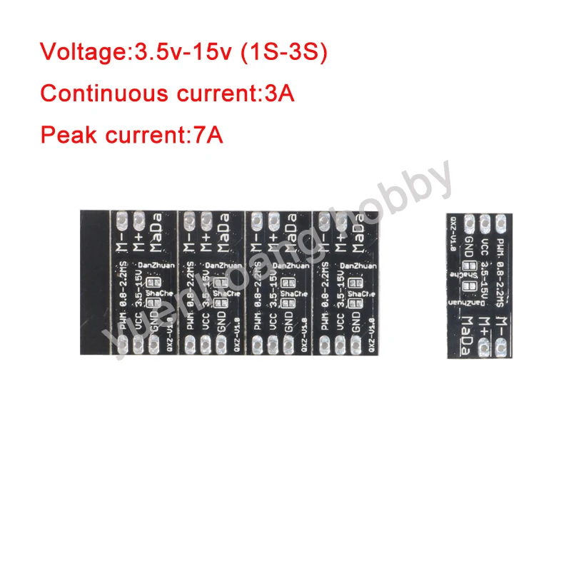 Mini cepillo ESC de 5 piezas, controlador electrónico de velocidad de Motor DC de doble vía 1S-3S, módulo de accionamiento de Motor, placa PCB DIY