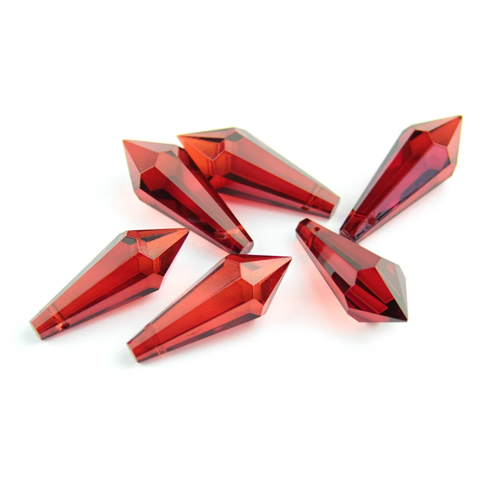 100PCS 38mm Faceted K9 Glass U-Drops - Chandelier Replacement Crystals, Crystal Prism Pendants for Lamp Repair & Decor