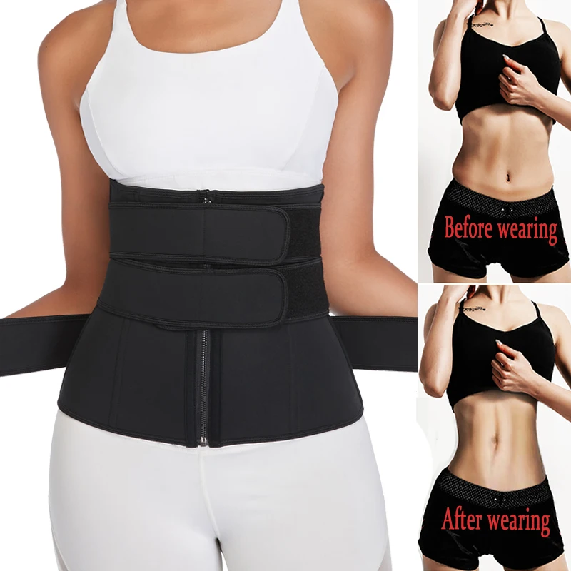 Waist Trainer Corset 3 Compression Trimmer Sauna Sweat Girdles Women Weight Loss Neoprene Workout Shaper Tummy Fat Burner Belt