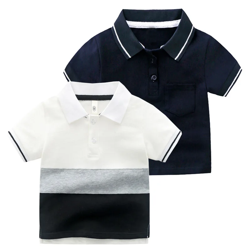 Polo elegante de verano para niños, camisetas de alta calidad, Tops de tela de algodón, ropa para niños