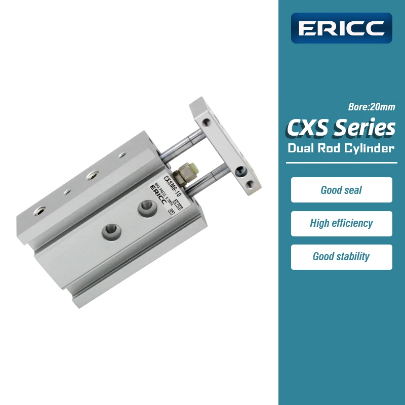 CXSM20 Series Dual Rod Cylinder Slide bearing air pneumatic cylinder Built-in magnet CXSM20-15 CXSM20-50 CXSM20-75 CXSM20-100