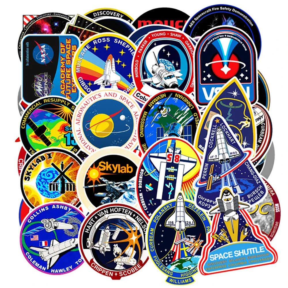 10/30/45PCS Outer Space Shuttle Graffiti Stickers DIY Car Bike Travel Luggage Phone Guitar Waterproof PVC Cool Stickers for Kid