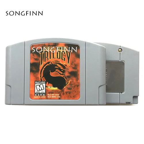 Carcasa gris para juego de 64 bits ** Mortal Komb Trilogy USA versión en inglés guardar