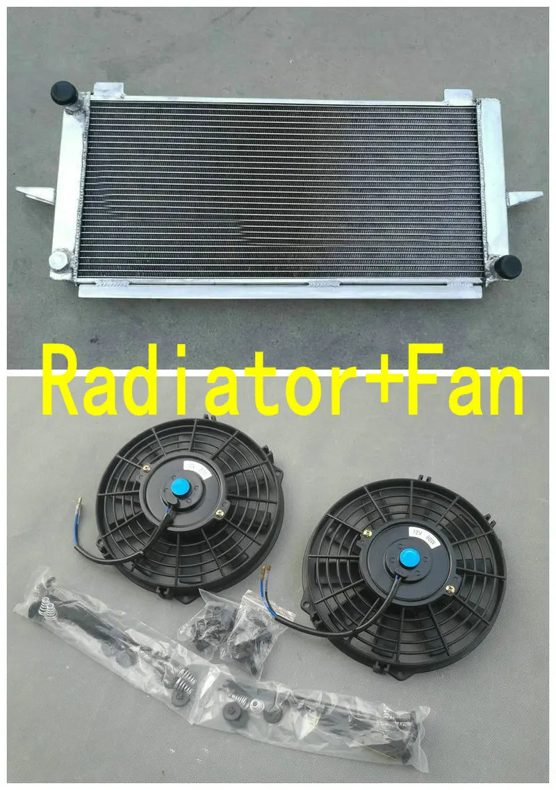 Aluminum Radiator+Fan For FORD ESCORT SIERRA RS500/RS COSWORTH 2.0 1982-1997 1983 1984 1985 1986 1987 1988 1989 1990 1991 1992