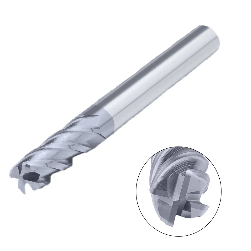 OYYU HRC50 4 Flute 3R0.5-16R3 Lengthen Corner Radius End Mills R0.5 R1 R2 75-150L Solid Carbide Metal Router Nose Milling Cutter