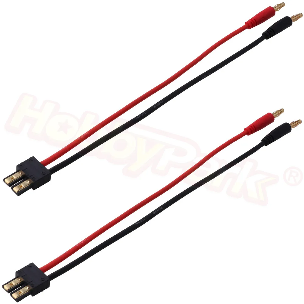 RC Battery Charger Adapter Connector for Traxxas TRX to 4mm Banana Plugs with 14AWG Gauge Wire