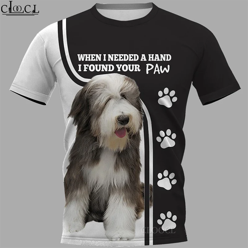 

CLOOCL 2021 Newest Old English Sheepdog T Shirt Summer Men Women 3D Print Hip Hop Tops Round Neck T-shirt Pullover Drop Shipping