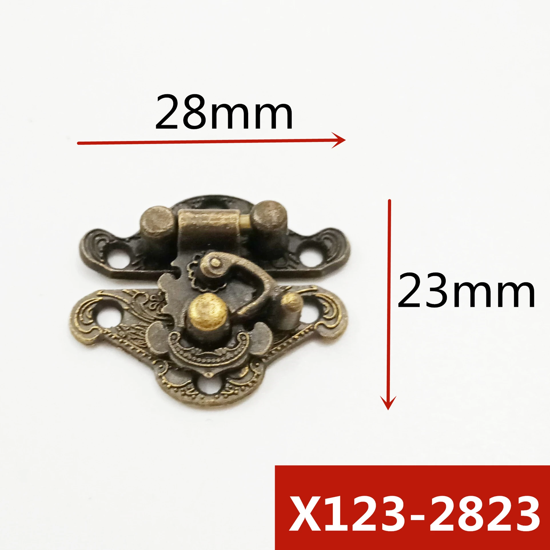 50pcs/Lot Small Antique Bronze Box Hasp Latch Jewelry Wooden Box Lock Mini Cabinet Buckle Case Locks Decorative Latch Wholesale