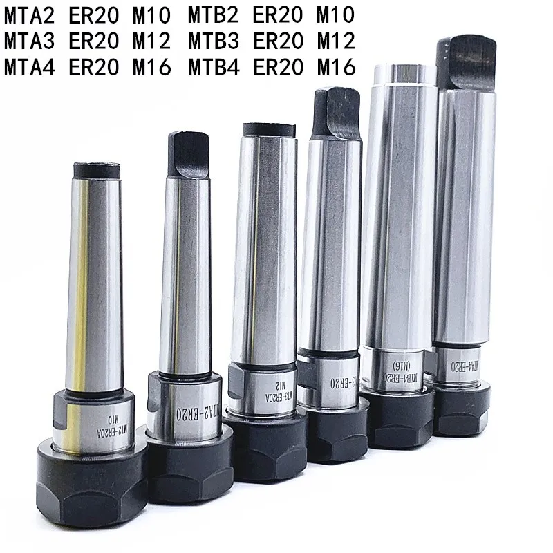 MT2 3 4เครื่องมือดึงด้านหลังหางแบน Center เครื่องมือผู้ถือ Er Collet Chuck MTA2 MTB2 MTA3 MTB3 MTA4 MTB4