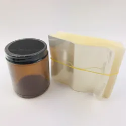 200X PVC Heat Shrink Film Bag Blower Heat Seal Flat Mouth Transparent Plastic Bag Heat Shrink Suitable for Face Cream Candle Jar