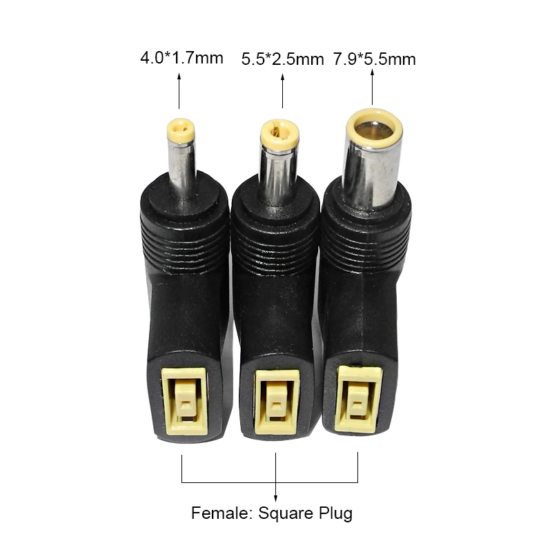 محمول محول الطاقة موصل تيار مستمر مربع التوصيل أنثى إلى 5.5x2.5 4.0x1.7 7.9x5.5 مللي متر ذكر جاك محول ل Asus لينوفو دفتر
