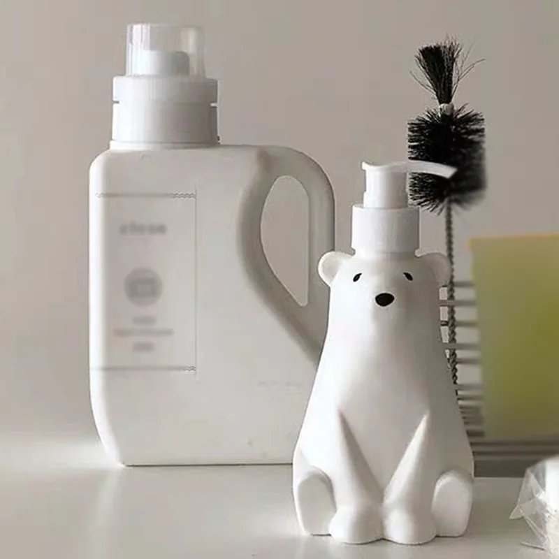 Cute Cartoon Bear Liquid Soap Dispenser Bottle Kitchen Dish Wash Shampoo Shower Gel Lotion Dispensing Bottle Press Pump Bottle