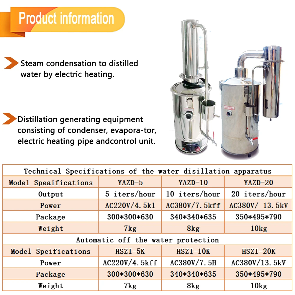 10L/H Water Distiller for Making Pure Distilled Water in Laboratory