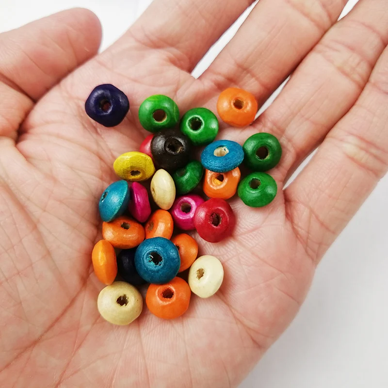 50~500pcs Wooden Flat Round Beads 6*3MM Wood Fashion Loose Spacer Beads for Jewelry Making Handmade Bracelet DIY Accessories