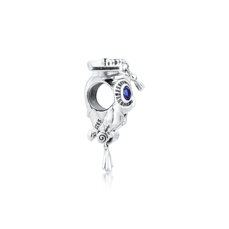 Wise Owl Graduation Charm 2020 New  Silver 925 Beads for Women Bracelets  Jewellry Making