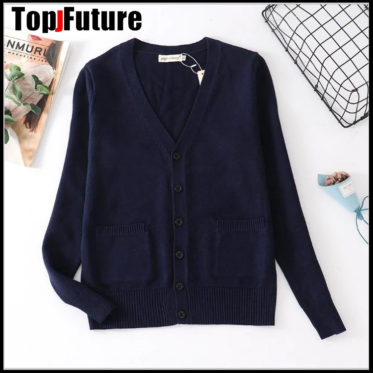 2020 Spring Cosplay School Uniform Sweater For Girls Women Long Sleeve Knitted Japanese Sailor Uniform Cardigans