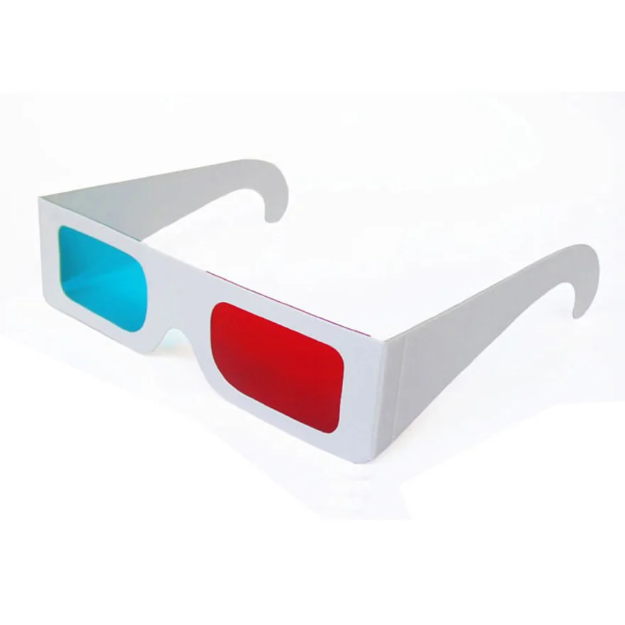 AUN Blue Red 3D Glasses 10PCS Simple Paper Style 3D Glasses for LED Projector
