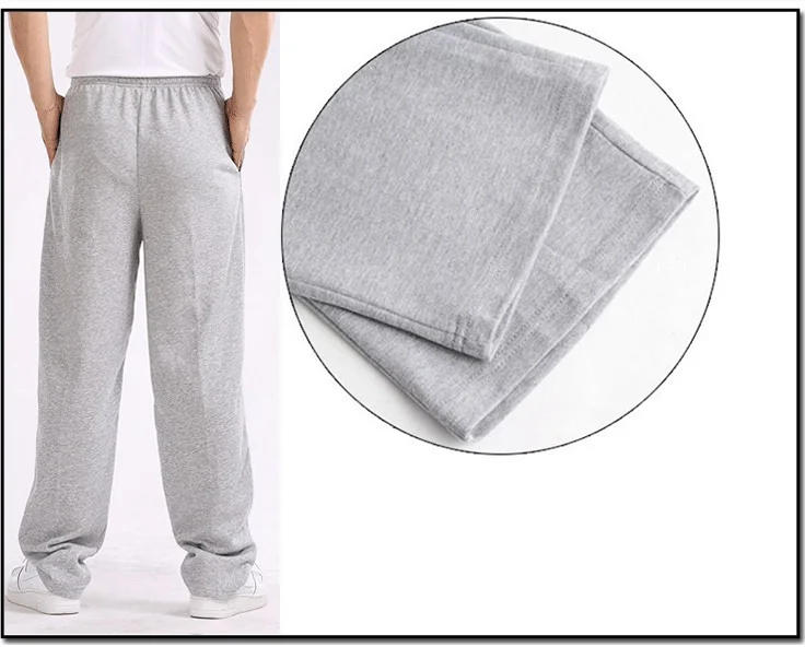 Pantalones de chándal holgados para hombre, Pantalones rectos informales de algodón elástico, Color sólido, primavera y otoño