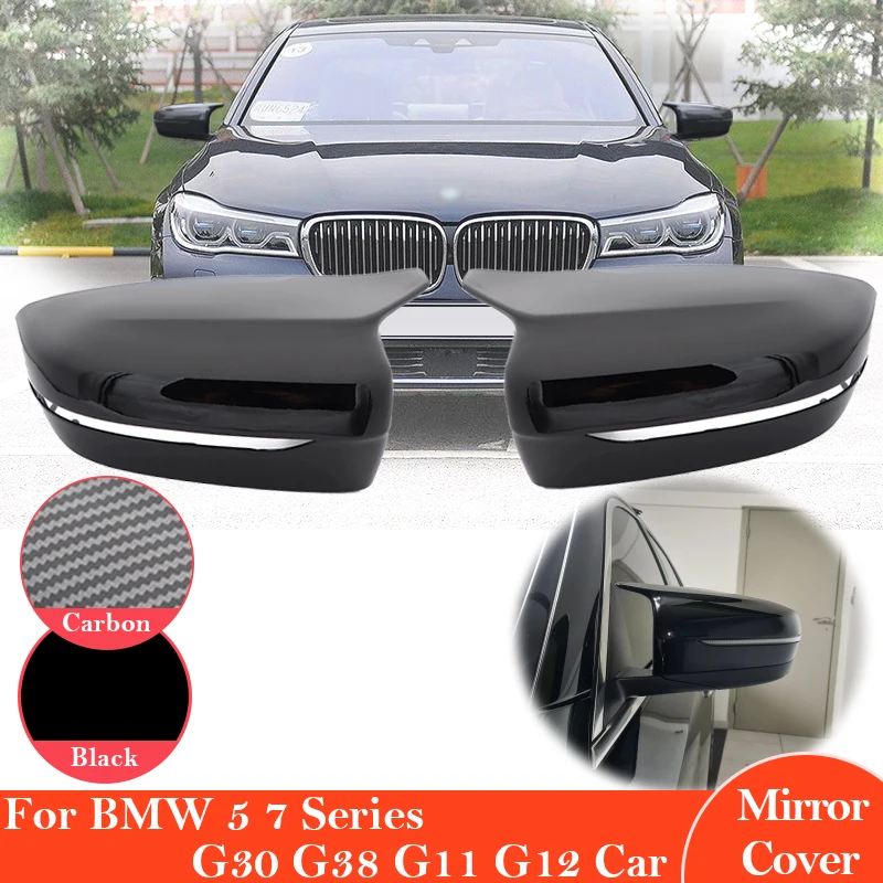 

Rear View Side Cover For BMW 5 7 G30 G11 G38 G12 Black 2016 2017 2018 Wing Mirror Caps Car Accessories Carbon Replacement Cap