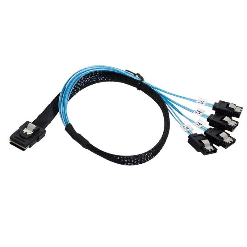 

MINI SAS 36P SFF 8087 to 4 SATA 7P Hard Drive Cable Splitter More Flexible Point-to-Point Connection Storage System 0.5M 1M