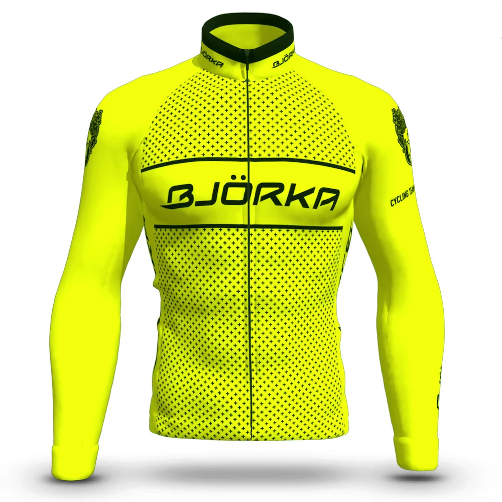 BJORKA 남성용 긴 소매 사이클링 저지, Maillot Thermique Ciclismo Homme 사이클리스트, 따뜻한 양털 의류, 자전거 상의, 겨울