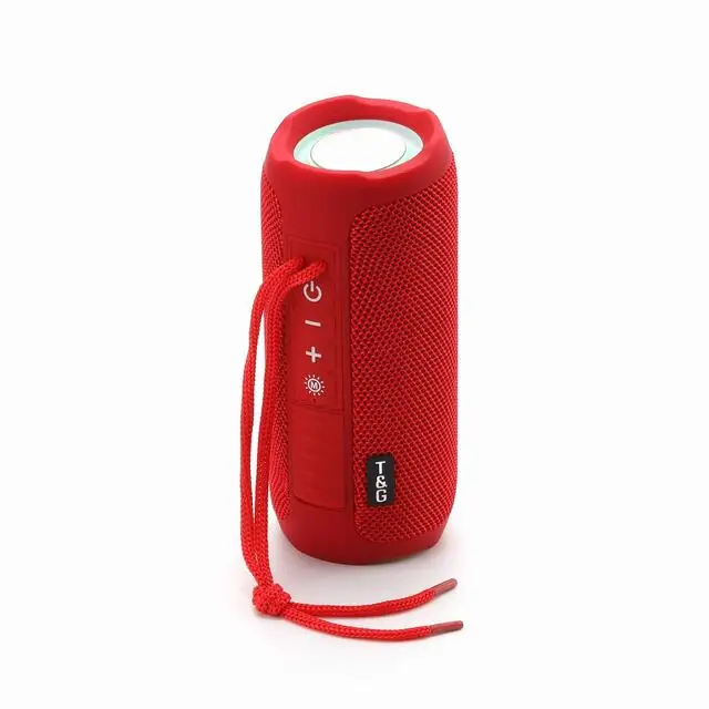 EONKO New TG-227 Super Bass Portable Wireless Speaker with Bluetooth TF USB AUX Handsree TWS LED Light Strap IPX4 Waterproof