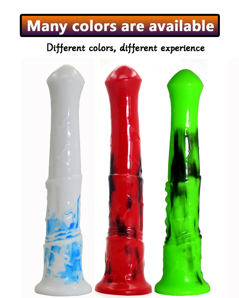 FAAK animal horse penis silicone long realistic dildo colorful red and black sucker cock anal sex toys for men women couples