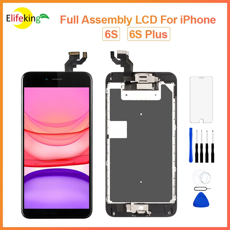 

Full Set Display For iPhone 6S 6S Plus LCD Display Touch Screen Digitizer Assembly Pantalla Replacement +Home Button+Camera AAA