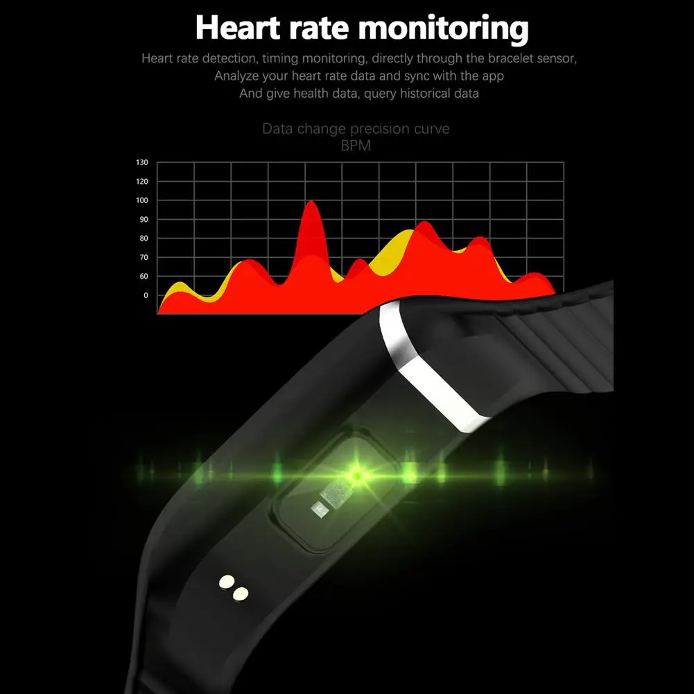 Attività sportiva di Fitness Tracker Bluetooth Astuto Della Vigilanza di Frequenza Cardiaca Monitoraggio del Sonno Wristband per Motorola Samsung iPhone