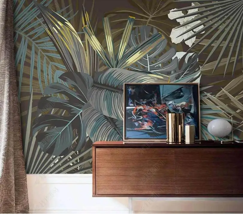 Custom 3D Photo Wallpaper Green Banana Leaf Home Decor Wall Mural Painting Wallpapers For Living Room Bedroom Background