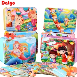 100 Pieces Wooden Toys Puzzle Toy Cartoon Animal Wood Jigsaw Puzzles Child Early Educational Learning Toys for Children